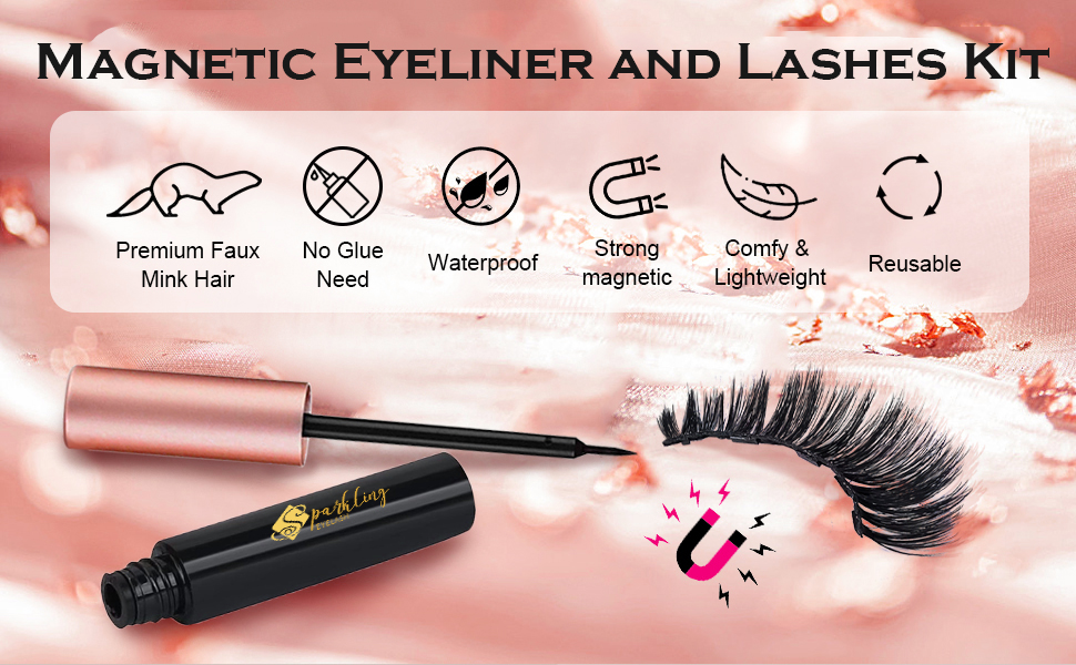 Abbraccia la tua bellezza con le ciglia finte visone 5D e le ciglia magnetiche con eyeliner