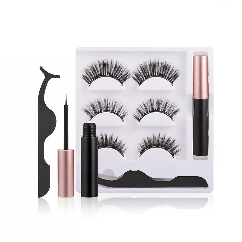 Kit per ciglia magnetiche da 3 paia con fodera magica
