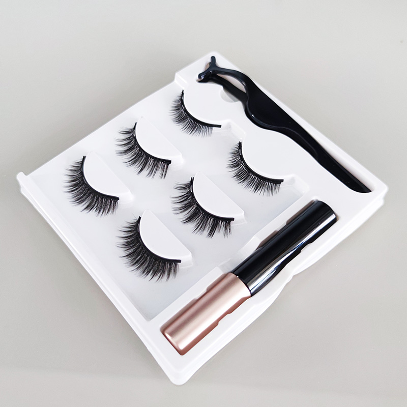 Ciglia magnetiche 3D aspetto naturale con eyeliner e pinzetta