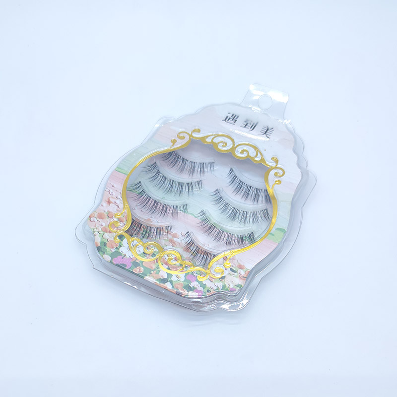4 paia di ciglia finte a fascia invisibile trasparente Cartoon Anime Eyes