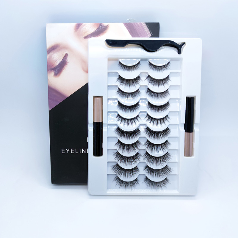 Kit eyeliner per ciglia magnetiche 6D dall'aspetto naturale Confezione da 10 paia