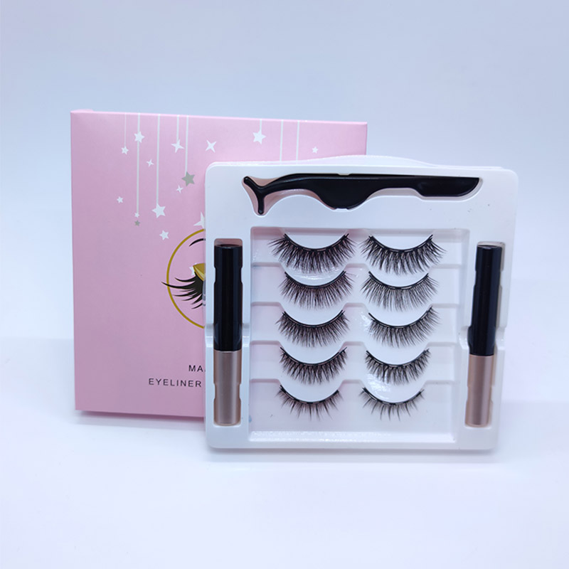 Kit per ciglia magnetiche scintillanti con kit eyeliner 5 paia di 5 diversi look per ciglia
