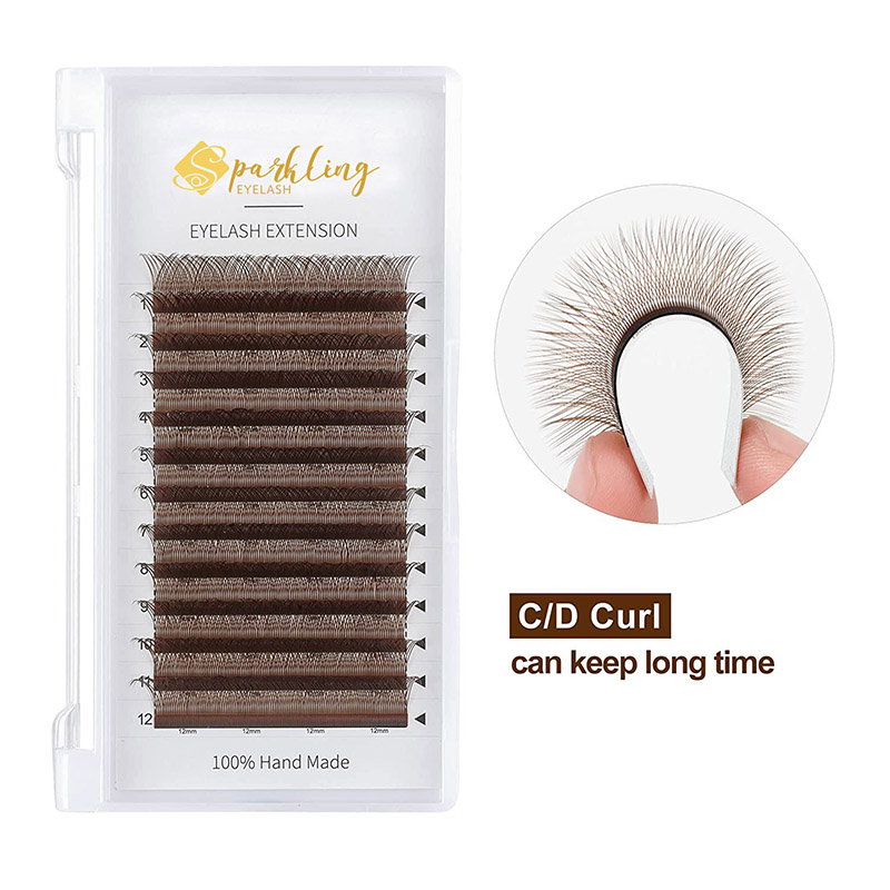 YY ciglia extension ciglia marrone C bigodino 0,07 mm 8-15 mm ciglia miste